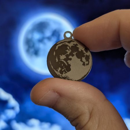 Mini Moon Metal Keychain - Lunar Charm for Astronomers & Space Lovers