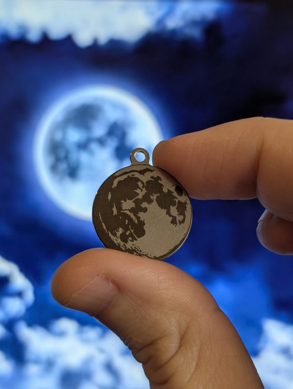 Mini Moon Metal Keychain - Lunar Charm for Astronomers & Space Lovers - Image 2