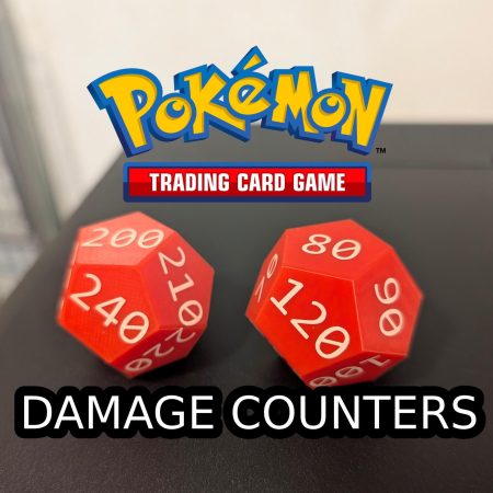 1x Custom Pokemon TCG Damage Counter Spindown Dice Set - Dual D12s (10-120, 130-240) for Precise Tracking and Play Enhancement!