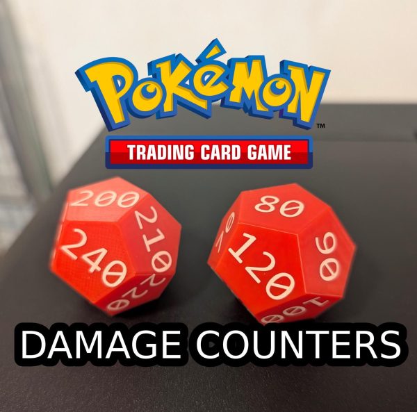 1x Custom Pokemon TCG Damage Counter Spindown Dice Set - Dual D12s (10-120, 130-240) for Precise Tracking and Play Enhancement!