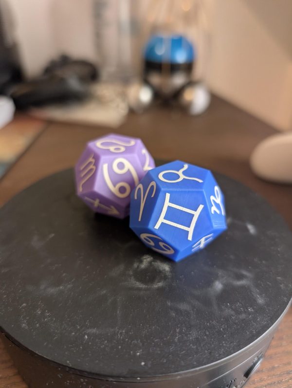 Zodiac D12 Dice Set – Astrology Themed Dice for TTRPGs, Divination, and Decor - Image 2