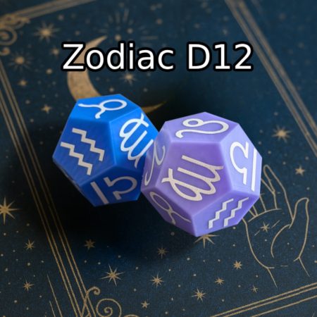Zodiac D12 Dice Set – Astrology Themed Dice for TTRPGs, Divination, and Decor