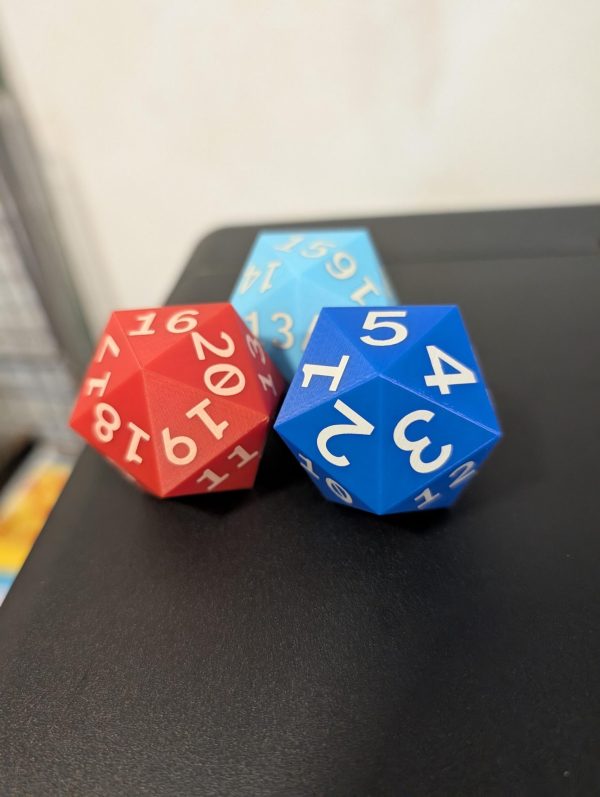 1x Custom Oversized D20 Dice (37mm/1.5in) - Spindown or Regular - Choose Your Colors! - Perfect Visibility for TTRPG & MTG - Image 2