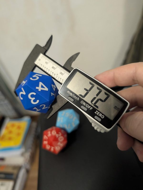 1x Custom Oversized D20 Dice (37mm/1.5in) - Spindown or Regular - Choose Your Colors! - Perfect Visibility for TTRPG & MTG - Image 3